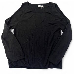 Black Long Sleeve Cold Shoulder Sweater